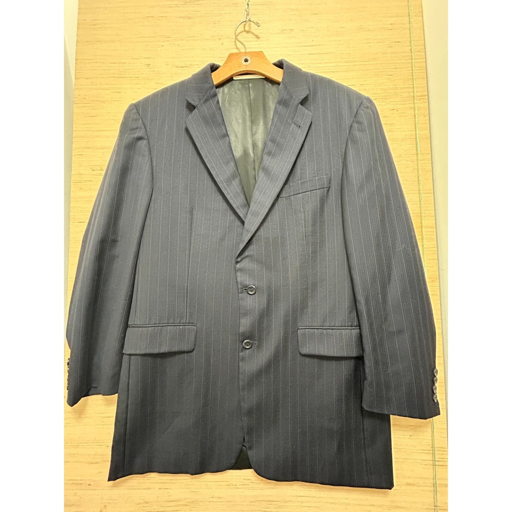 Burberry Sportcoat Navy‎ Stripe Wool Blend Blazer Jacket Mens Size 42 R